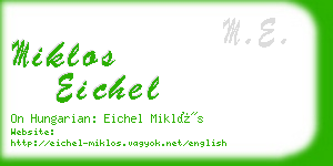 miklos eichel business card